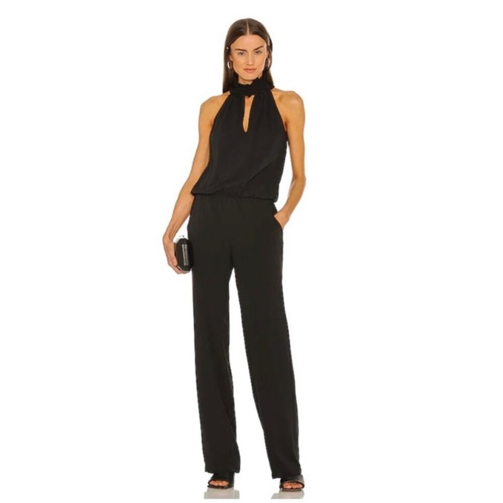 Amanda Uprichard Talita High Neck Black Jumpsuit
